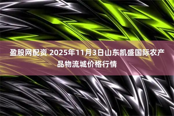 盈股网配资 2025年11月3日山东凯盛国际农产品物流城价格行情