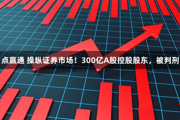 点赢通 操纵证券市场!300亿A股控股股东,被判刑