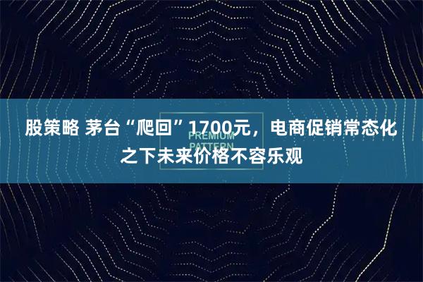 股策略 茅台“爬回”1700元，电商促销常态化之下未来价格不容乐观